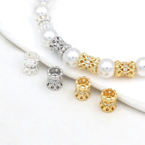 Color-preserving 18k gold spacer <b>beads</b>, slender waist hollow petal bracelet spacer DIY handmade <b>braided</b> rope beading - Product Image 3