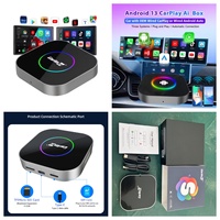 Système Android OEM/ODM pour multimédia embarqué, applications massives, boîte vidéo 128 Go, adaptateur sans fil Carplay, Android 13.0, Tbox Car Play