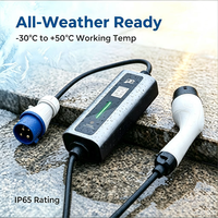 Chargeur EV portable de type 2, 32A 7KW, étanchéité en silicone anti-sable, chargeur de véhicule électrique IP65, écran LED, usine OEM ODM