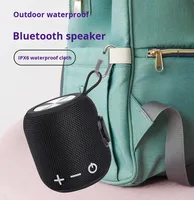 Haut-parleur Bluetooth portable sans fil étanche en tissu avec basses profondes 5W pour camping et randonnée, avec carte mémoire TF