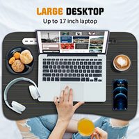 Table de plateau d'ordinateur portable pliable portable avec port de charge USB tiroir de rangement en bois/métal porte-gobelet-pour lit ou bureau