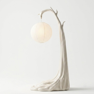Tree <b>Branch</b> Sculpture Floor Lamp, Wabi Sabi Standing Lamp, Rice Paper Lantern Shade Decor <b>Light</b> for Living Room Tea Room - Product Image 1