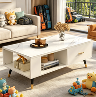 Table basse moderne de luxe convertible en verre trempé pour petit salon, appartement, mobilier de maison