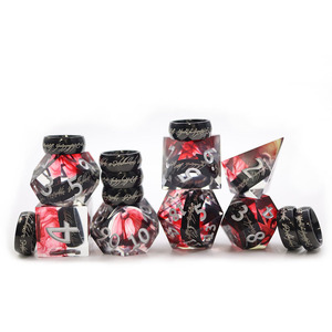 Trong Suốt Sắc Nét Cạnh Đa Diện Đen Lord of the Ring Dice Set 7Pcs Dnd Trò Chơi Dice Set Với Số Trắng - Product Image 2