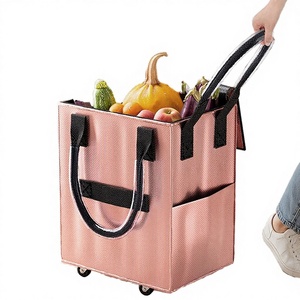 <span class=keywords><strong>Sac</strong></span> <span class=keywords><strong>de</strong></span> courses pliable en PP tissé imperméable avec roulettes, <span class=keywords><strong>sac</strong></span> <span class=keywords><strong>de</strong></span> <span class=keywords><strong>rangement</strong></span> grande capacité <span class=keywords><strong>pour</strong></span> légumes, bagages et linge - Product Image 3