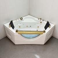 Baignoire intelligente rectangulaire de luxe pour 2 personnes Baignoire triangulaire multifonctionnelle avec bain à remous Yakuzzi pour une utilisation en appartement