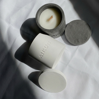 Bougie parfumée AIKUN en pot de ciment style céramique mate avec boîte personnalisée pour cadeaux de mariage et marques de détail