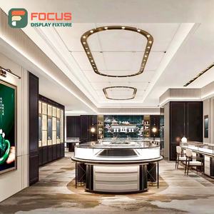 Vitrine de présentation de bijoux en verre de luxe, comptoir en bois, éclairage LED, vitrine de présentation de bijoux moderne de luxe - Product Image 4