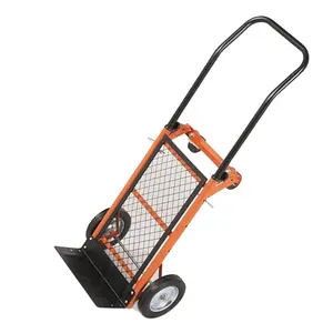 Folding Steel Convertible 3 in 1 Adjustable Rolling Powder Coated Galvanized Hand Platform Cart Dolly Truck Net mesh Trolley