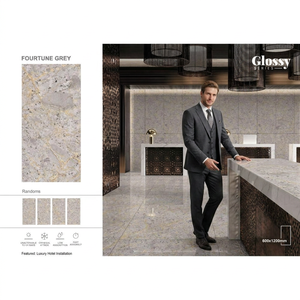 Gold Onyx Marble Look Porcelain Tiles 60x120cm Glossy Floor <b>Wall</b> for Luxury Interior Projects - Product Image 2