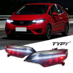 Conjuntos de faros delanteros TYPY para Honda Fit GK5 2014-2020: Luces indicadoras secuenciales LED con lente láser modificada para Fit - Product Image 1