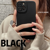 Coque de téléphone en TPU Silicone antichoc noir haut de gamme pour Iphone 14 13 12 Pro 11 Pro Max X Xs XR 7 8 Plus SE hommes protéger le couvercle d'objectif