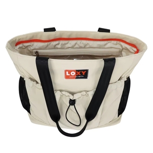 Bolso Tote de Nailon Color Caqui, Impermeable, con Cremallera y Bolsillo, Logotipo Bordado Personalizado, para Mujer, Verano/Otoño, Diseño SENDA - Product Image 5