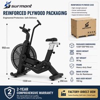 Kommerzielles Ventilator-Heimtrainer Air Bike Indoor-Cycling-Fahrrad Fitnessgerät Trainings-Spinning-Bike