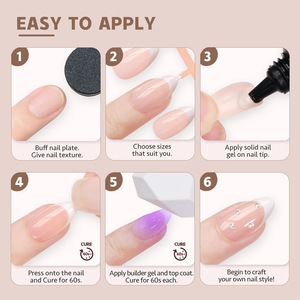 ZHI JIA - Puntas <span class=keywords><strong>de</strong></span> <span class=keywords><strong>Uñas</strong></span> <span class=keywords><strong>de</strong></span> Gel Suave con Diseño Premium <span class=keywords><strong>de</strong></span> ABS, Forma <span class=keywords><strong>de</strong></span> Ataúd, 15 Tamaños, 150 Unidades, Cobertura Completa con Pegamento para Uso en Salones y DIY - Product Image 4