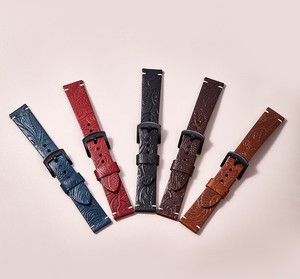 Correa de reloj de cuero tallado 20mm/22mm correa de reloj accesorios interruptor oreja correa de reloj - Product Image 2