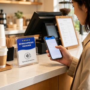 Placa de Revisión Acrílica Sin Contacto NTAG213 Programable 13.56Mhz NFC, Tarjeta de Revisión de Google para Comentarios de Clientes de Restaurantes - Product Image 2