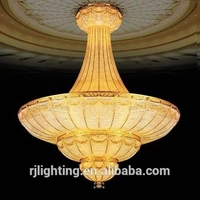 Empire traditionnel k9 cristal grand grand grand lustre en or mosquée haut plafond lustre suspendu lumière pour le hall de l'hôtel