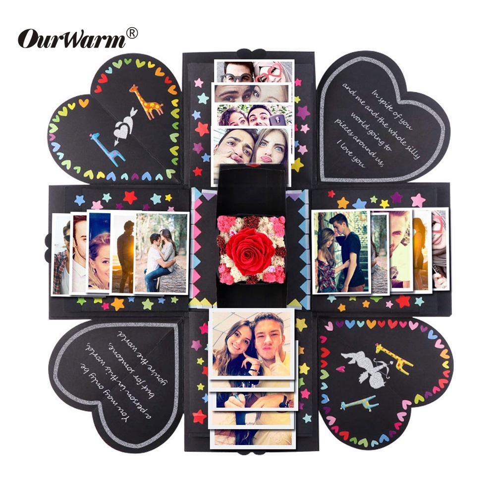Фотобокс «сделай сам» OurWarm, фотоальбом ручной работы, скрапбукинг, удивительный взрыв, Подарочная коробка для свадьбы, дня рождения