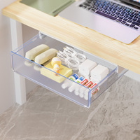 Boîte de rangement rectangulaire grande capacité pour papier A4, organiseur de tiroir invisible sous le bureau, porte-documents de bureau en plastique injecté