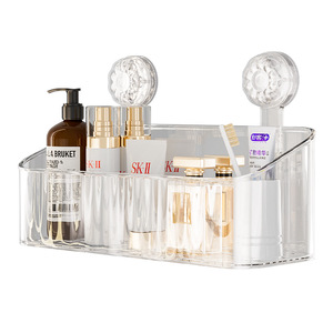 Acrylic Wall Mounted Bathroom Storage Rack 2 Tier Suction Cup Corner Shelf For Skincare Toothbrush Holder With Durable Design - Product Image 5