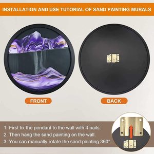 Round <strong>Glass</strong> Moving Sand Art 3D Home Decoration Gift Box <strong>Love</strong> Europe Wall Mounted Sand <strong>Painting</strong> Sand Frame Living Room Decoration - Product Image 6