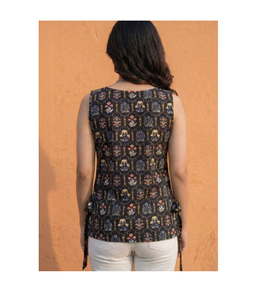 Kurti Corto con Estampado Floral para Mujer, Algodón Ligero, Informal de Verano, Prenda Étnica, Top Elegante para Uso Diario, Túnica con Diseño Tradicional Indio - Product Image 3