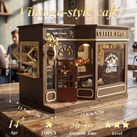 Kit de maison miniature DIY, mini kit de maison DIY, boutique de café britannique, modèle de puzzle en bois 3D, jouet cadeau