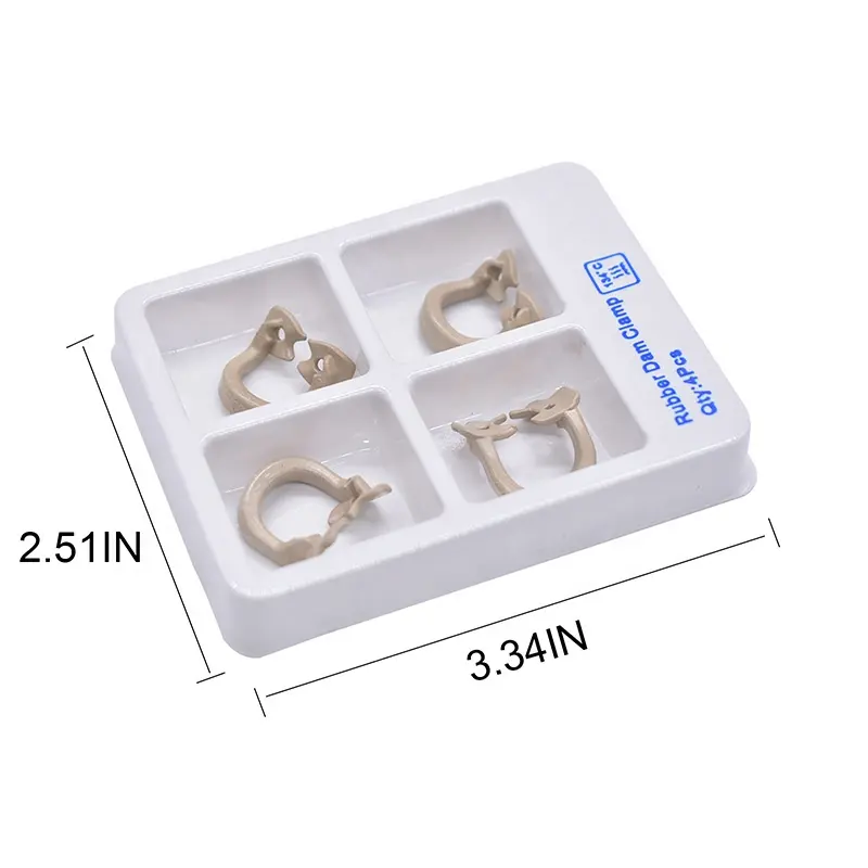 Resin Soft Dental Rubber Dam Clamps Small Size 4 pieces Per Pack