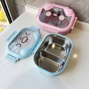 Cartoon 304 Stainless Steel Bento Box, Divided into Compartments and Leak Proof Lunch Box, Portable <b>Food</b> <b>Container</b> - Product Image 6