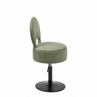 Tabouret de bar pivotant vert sauge nordique avec rangement, dossier pliable et hauteur réglable – Chaise de comptoir pour salon