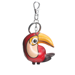 Portachiavi in Vera Pelle Fatto a Mano con <span class=keywords><strong>Tucano</strong></span>, Dipinto a Mano 3D, Uccello Tropicale, Regalo Promozionale, Vendita all'Ingrosso - Product Image 6