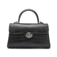 Sac à main en cuir de crocodile véritable sur mesure, fournisseur d'usine OEM ODM pour la vente en gros, poignée unique, fermeture à ressort toutes saisons
