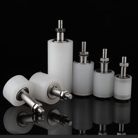 Poulie à axe central en acier inoxydable avec roue en nylon, diamètre 50 mm, épaisseur 25 mm, rouleau de guidage lisse et épaissi
