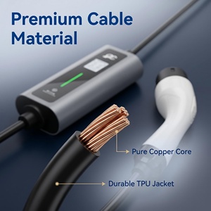 Estación de Carga Portátil con Pantalla y Corriente Ajustable de 32A, Cargador Portátil para Vehículos Eléctricos de 7kw - Product Image 3