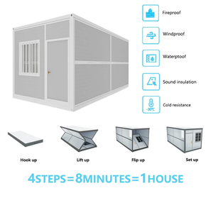 Conteneur de Chambre Pliante en Acier Ultra-Léger Personnalisable de 20 pieds pour Camping Instantané et Abri d'Urgence – Projet de Construction Modulaire - Product Image 4