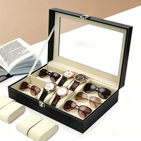 Boîte de rangement de luxe multi-compartiments personnalisée pour montres et lunettes, fabriquée en Chine, pour collection et présentation masculine