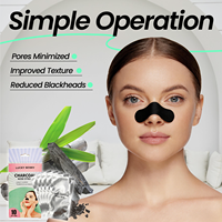Bandes nasales nettoyantes en profondeur à la boue volcanique pour l'élimination des points noirs, masque facial minimisant les pores, patch nasal au charbon de bambou avec logo personnalisé