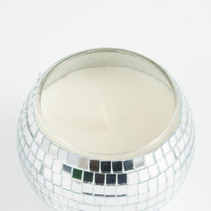 Bougie en cire de soja pour aromathérapie, en pot <span class=keywords><strong>à</strong></span> motif mosaïque boule disco, avec <span class=keywords><strong>mèche</strong></span> HTP sans plomb, longue durée 30H, certifiée MSDS, faite <span class=keywords><strong>à</strong></span> la main, pour la maison et les fêtes - Product Image 5