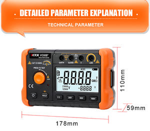 VC60B + Megohmmeter Digital Tester Isolamento 250V 500V 1000V Faixa Digital Apenas Display - Product Image 2