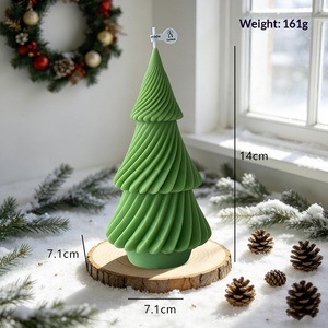 <b>Christmas</b> <b>Tree</b> Shaped Scented <b>Candle</b> Twisted Texture Aromatherapy <b>Candle</b> Home Tabletop Holiday Decorative Gift <b>Candle</b> - Product Image 6