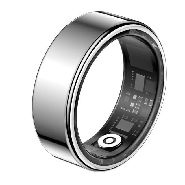 SY02 Smart Ring Heart Rate Blood Oxygen Sleep Tracker Chronograph Remote Control Wireless Charging Alloy App Control Alarm Clock
