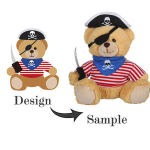 Pirate ours en peluche en peluche mignon dessin en peluche jouets en peluche sur mesure jouet en peluche