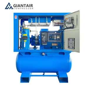Compressore d'aria rotativo silenzioso a risparmio energetico ad alta pressione GiantAir 16bar 4 in 1 con essiccatore per autocisterna d'aria per il taglio laser