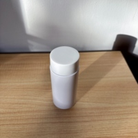 Bouteille en plastique PET cylindrique blanche de 100 ml de qualité alimentaire avec bouchon à vis, logo personnalisable pour le stockage de poudre de protéines, capsules, comprimés, bonbons mous