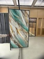 Revêtement mural en PVC UV Coating couleur de marbre haute brillance résistant aux rayures de style postmoderne panneau mural de