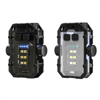 Nouvelle lampe torche transfrontalière légère en alliage d'aluminium avec porte-clés, recharge USB, double source d'éclairage, fonction gyroscopique et avertissement sonore pour l'extérieur