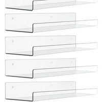 Étagères flottantes en acrylique Upsimples, lot de 6, montage mural, rangement, 15' x 4', durables, multifonctions, salle de bain, chambre à coucher, salon