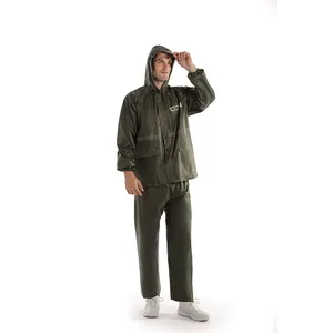 Hot Selling High Quality 100% Waterproof Raincoat Reflective PVC Hooded Rainsuit