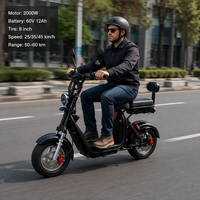 Citycoco HR4 Short Wheelbase 2000W 60V 12Ah Batterie au lithium Scooter étanche avec démarrage/arrêt Vitesse maximale de 30-50 km/h